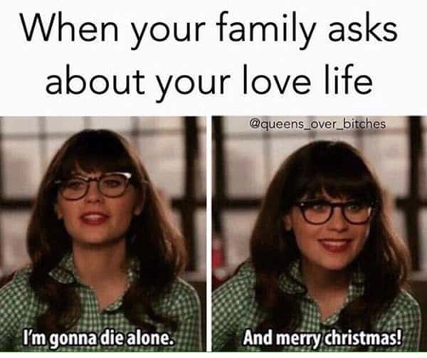 single when your family asks meme