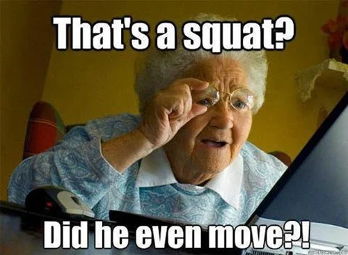 squat grandma meme