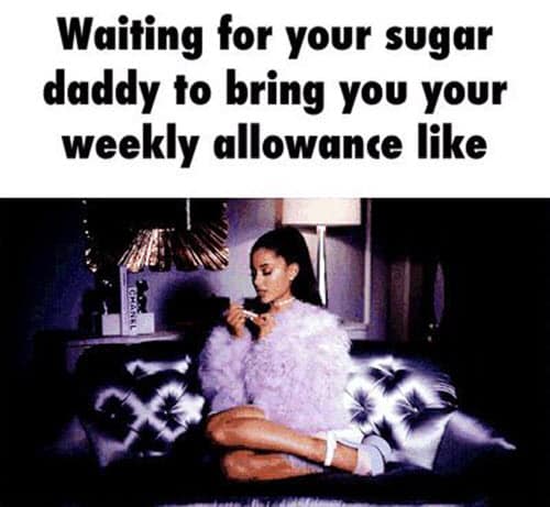 sugar daddy weekly allowance meme