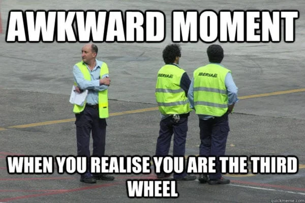 third wheel awkward moment meme
