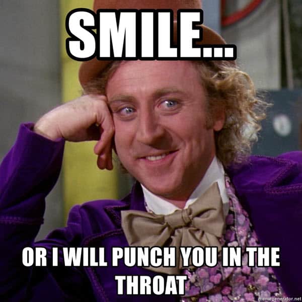 throat punch smile meme