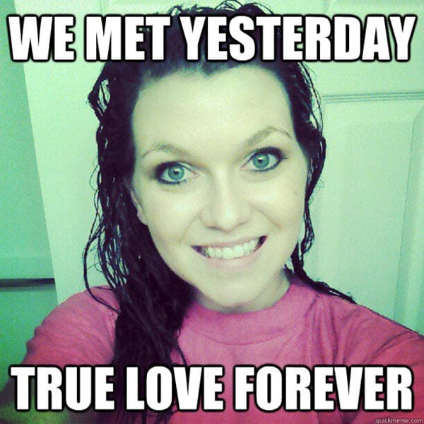 true love we met yesterday meme