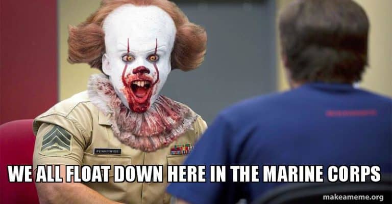 we all float here in the marine corps memes