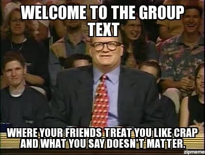 welcome to the group text meme